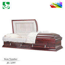JS-A597 beautiful low priced solid pine casket